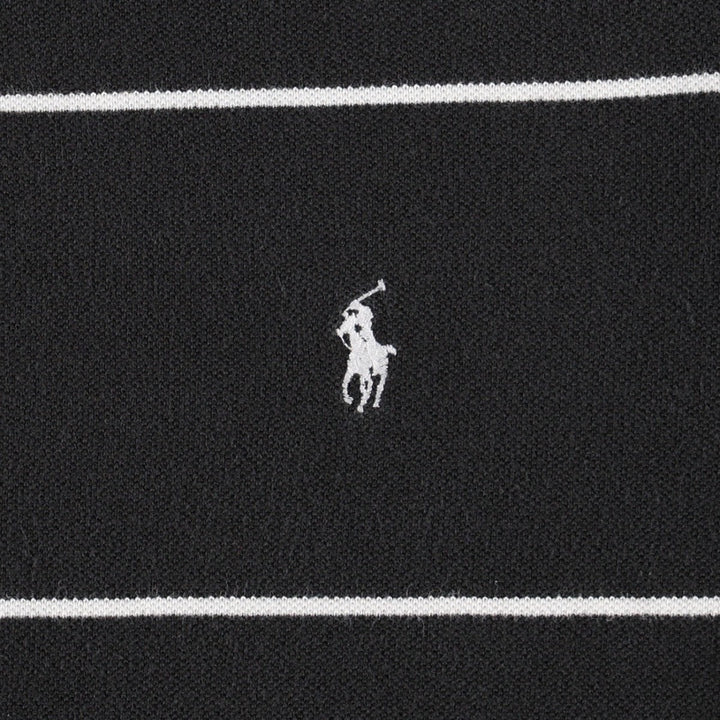 Ralph Lauren POLO by Ralph Lauren short sleeve striped polo shirt, men's size M cotton black type Vintage Second Hand