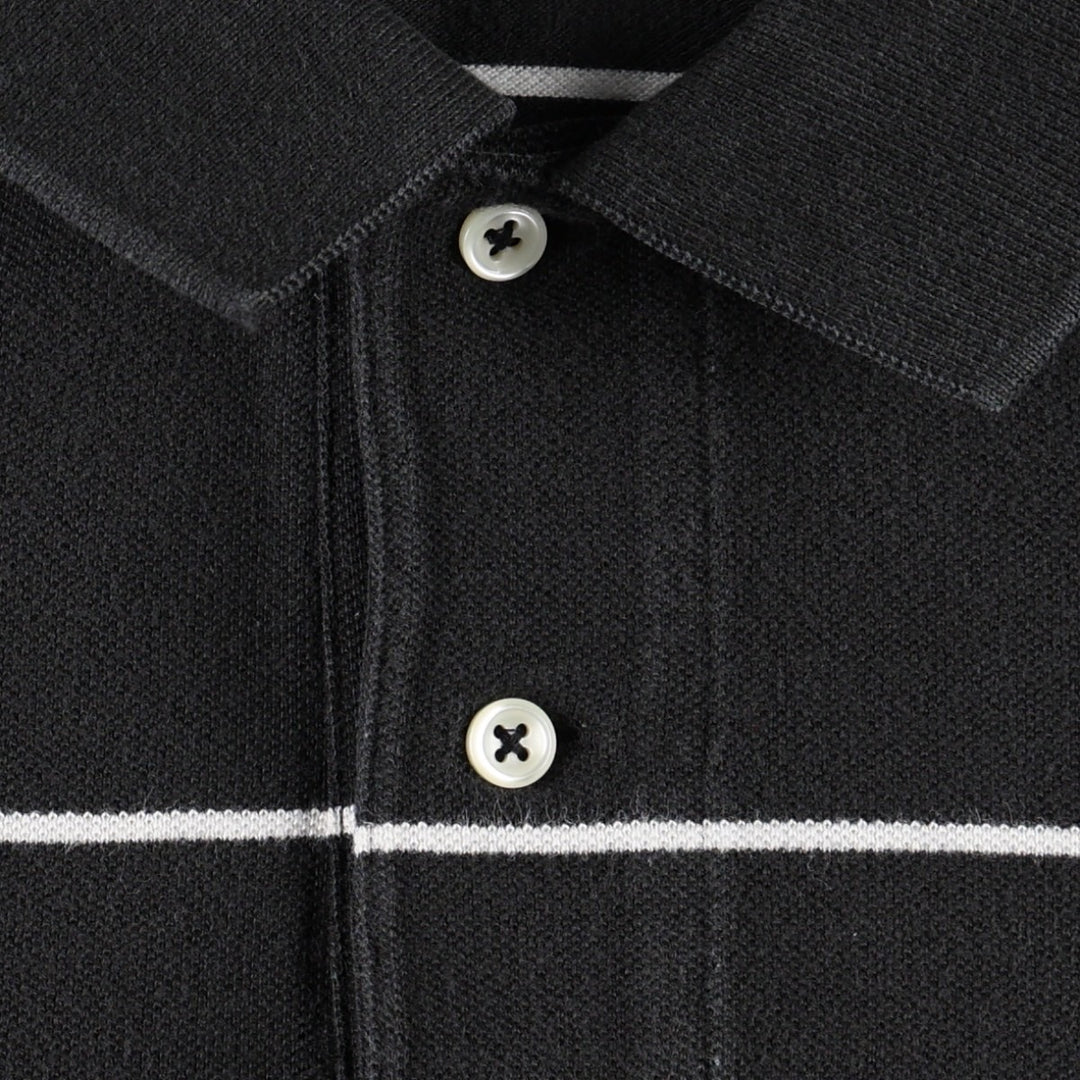 Ralph Lauren POLO by Ralph Lauren short sleeve striped polo shirt, men's size M cotton black type Vintage Second Hand