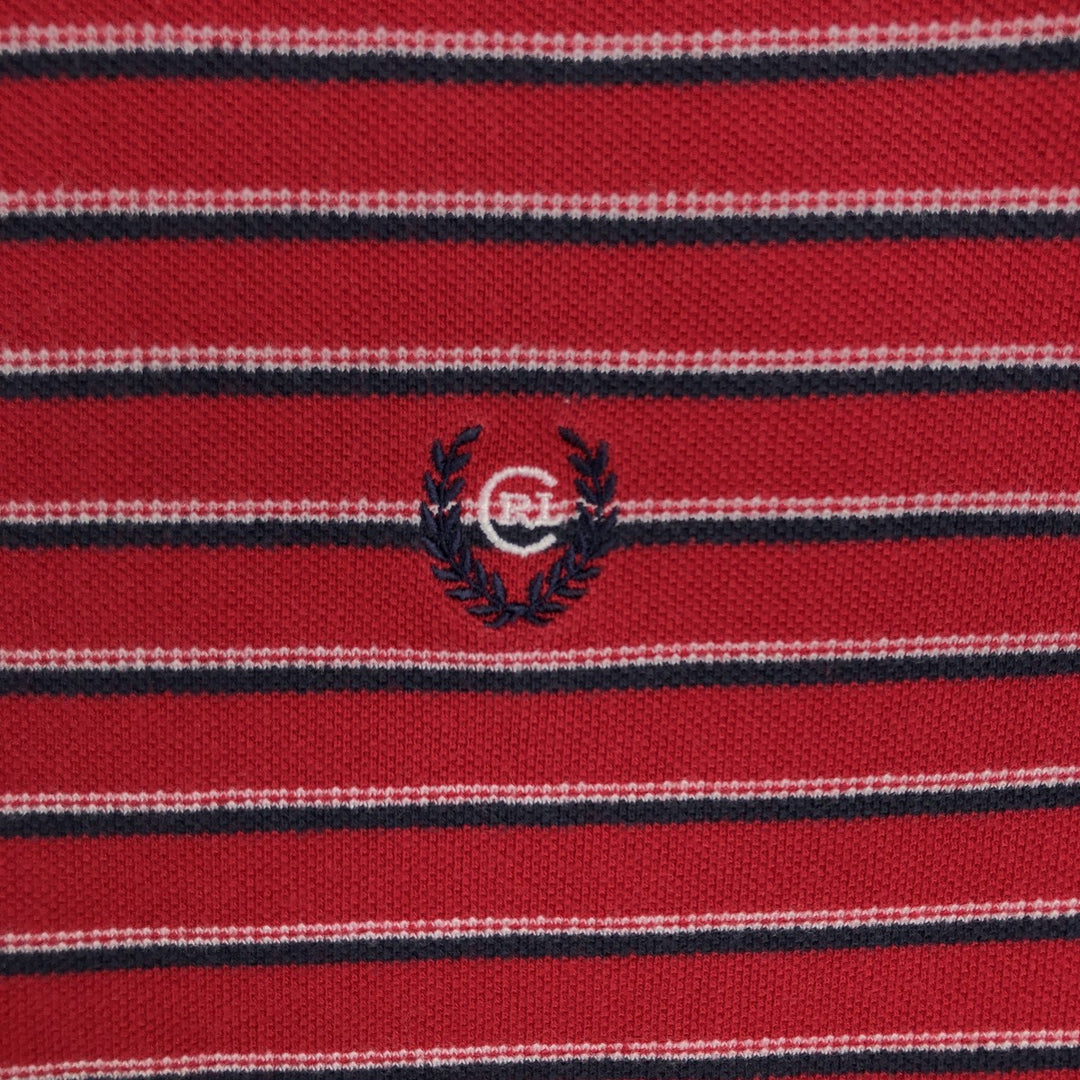 Ralph Lauren CHAPS Multi-stripe Short-Sleeve Polo Shirt, Men's Size L (approx.) cotton red type Vintage Second Hand