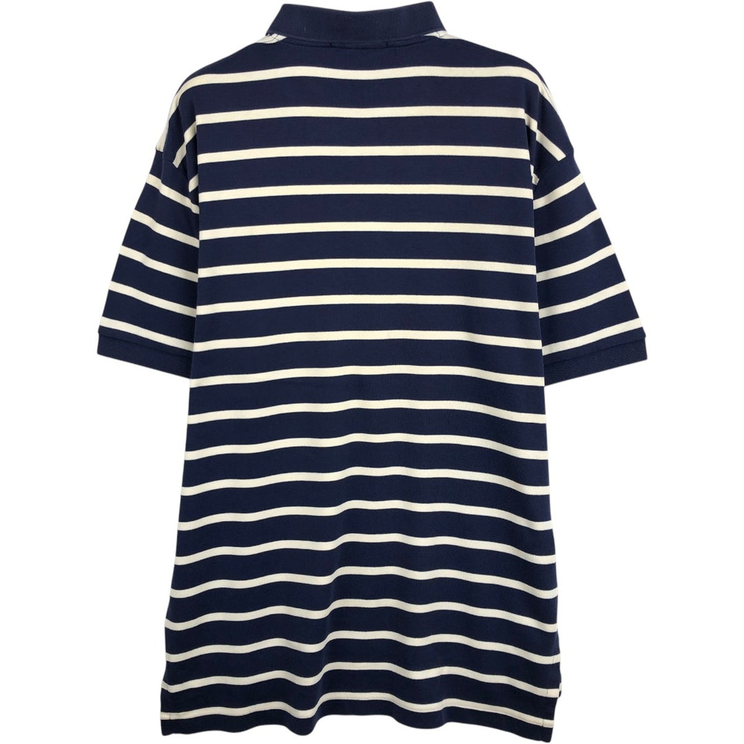 Ralph Lauren POLO by Ralph Lauren short sleeve striped polo shirt, men's size M cotton navy blue type Vintage Second Hand