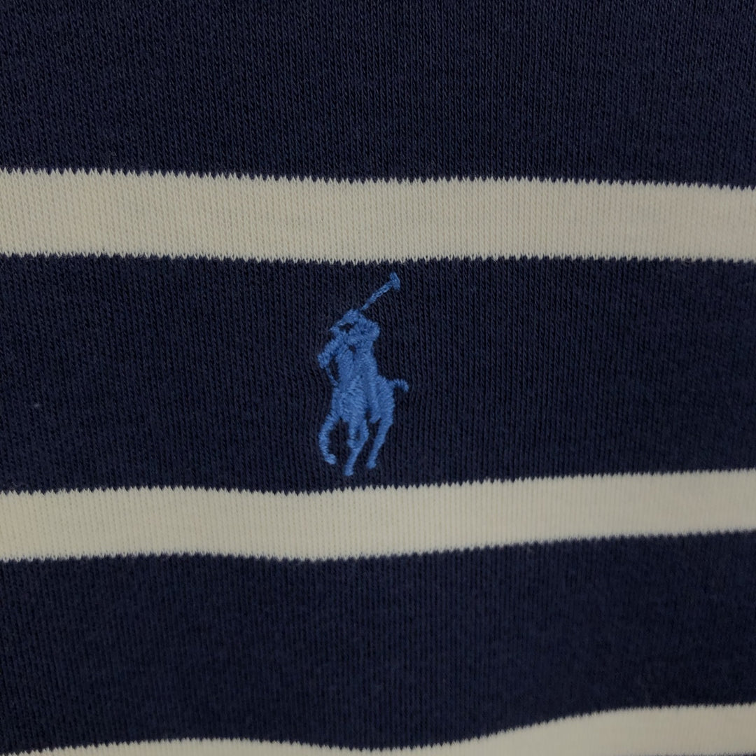 Ralph Lauren POLO by Ralph Lauren short sleeve striped polo shirt, men's size M cotton navy blue type Vintage Second Hand