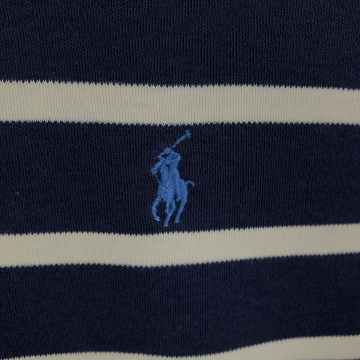 Ralph Lauren POLO by Ralph Lauren short sleeve striped polo shirt, men's size M cotton navy blue type Vintage Second Hand
