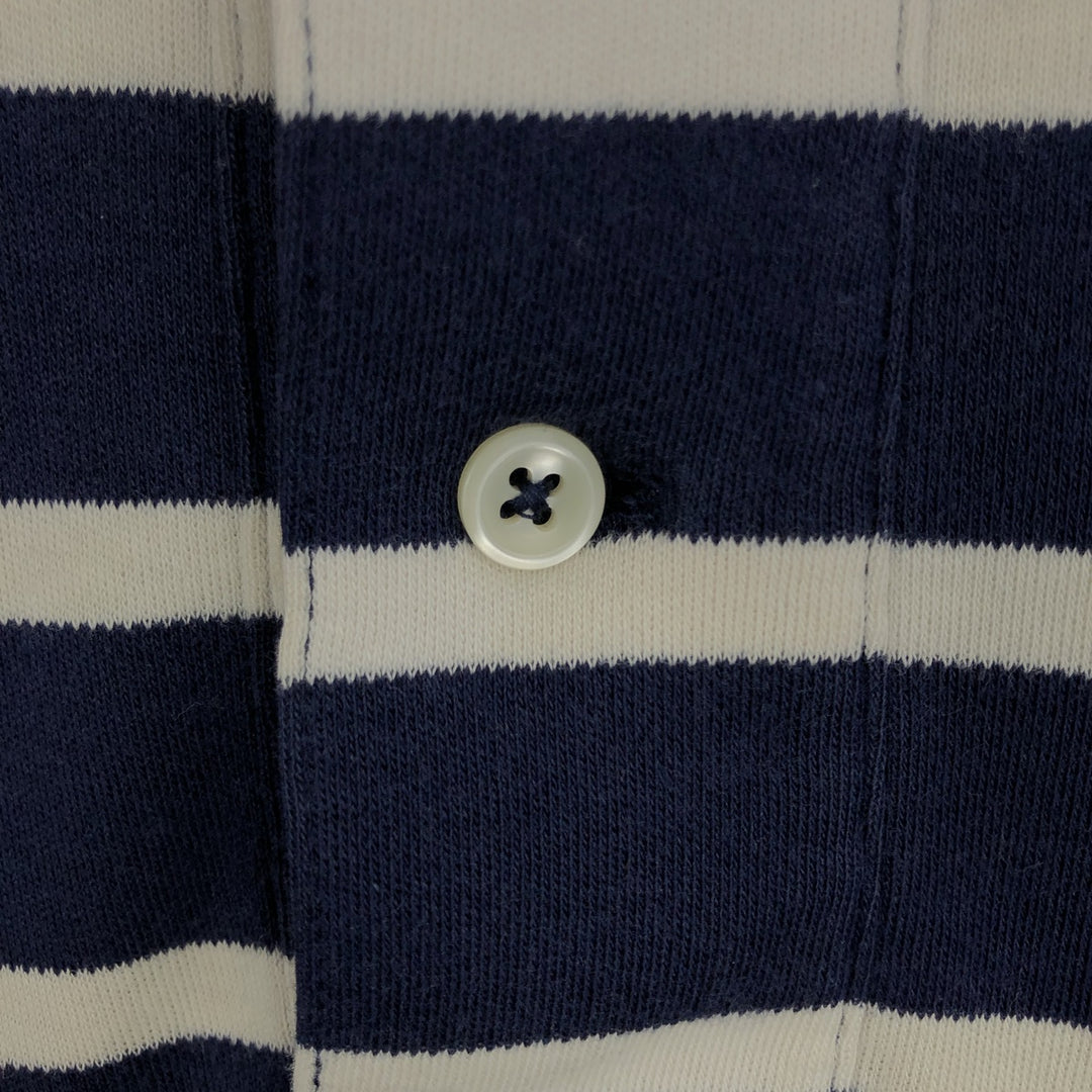 Ralph Lauren POLO by Ralph Lauren short sleeve striped polo shirt, men's size M cotton navy blue type Vintage Second Hand