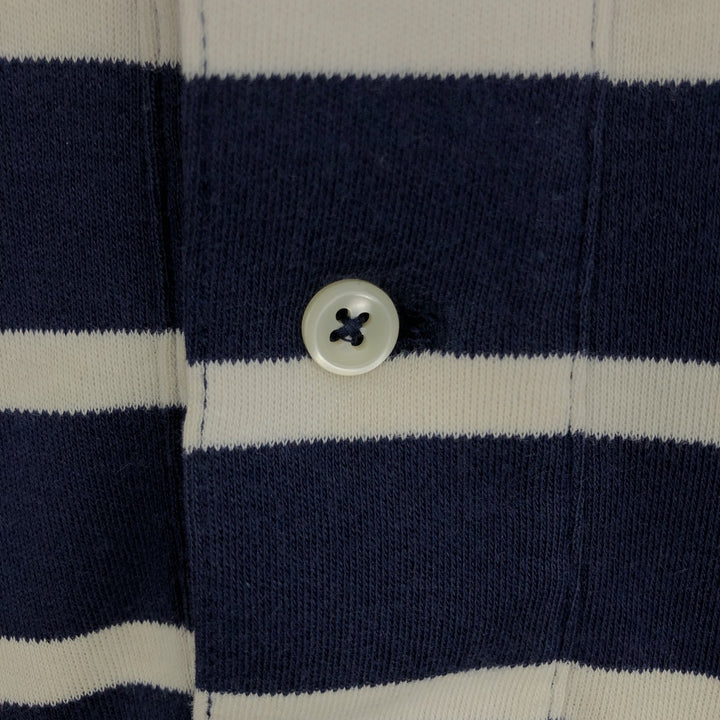 Ralph Lauren POLO by Ralph Lauren short sleeve striped polo shirt, men's size M cotton navy blue type Vintage Second Hand
