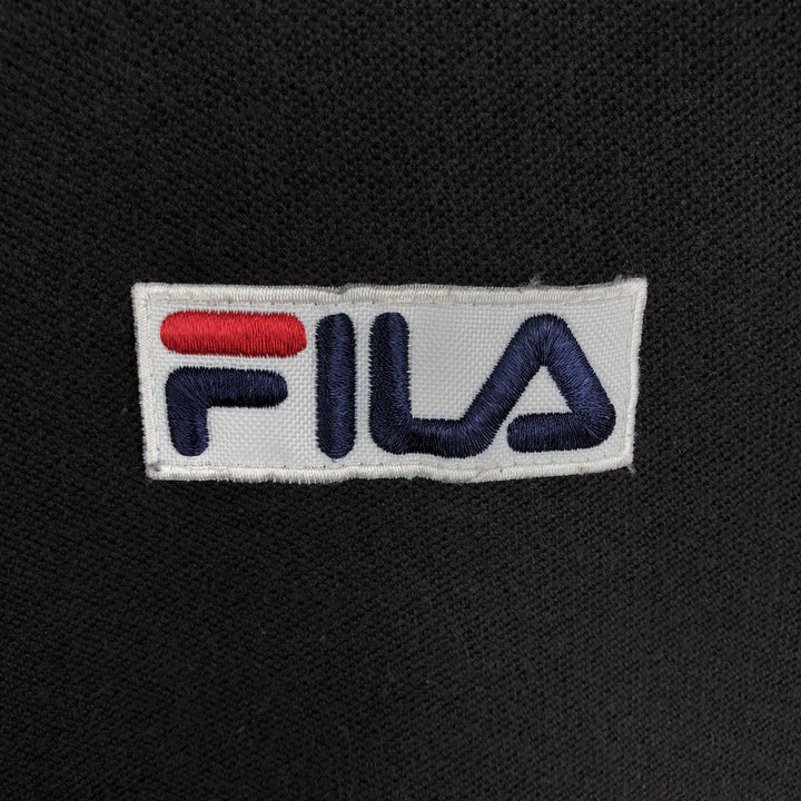 1990'S Fila Short-Sleeve Polo Shirt, Made in USA, Men's Size M (Equivalent), Vintage cotton black type Vintage Second Hand