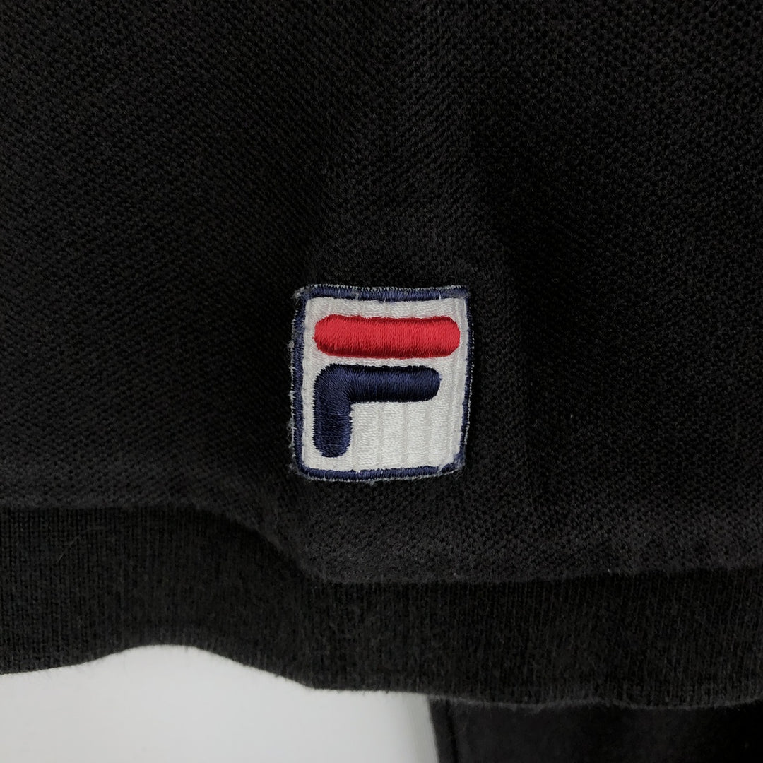 1990'S Fila Short-Sleeve Polo Shirt, Made in USA, Men's Size M (Equivalent), Vintage cotton black type Vintage Second Hand
