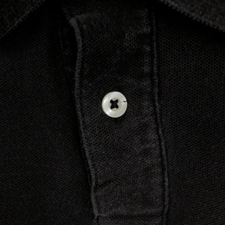 1990'S Fila Short-Sleeve Polo Shirt, Made in USA, Men's Size M (Equivalent), Vintage cotton black type Vintage Second Hand