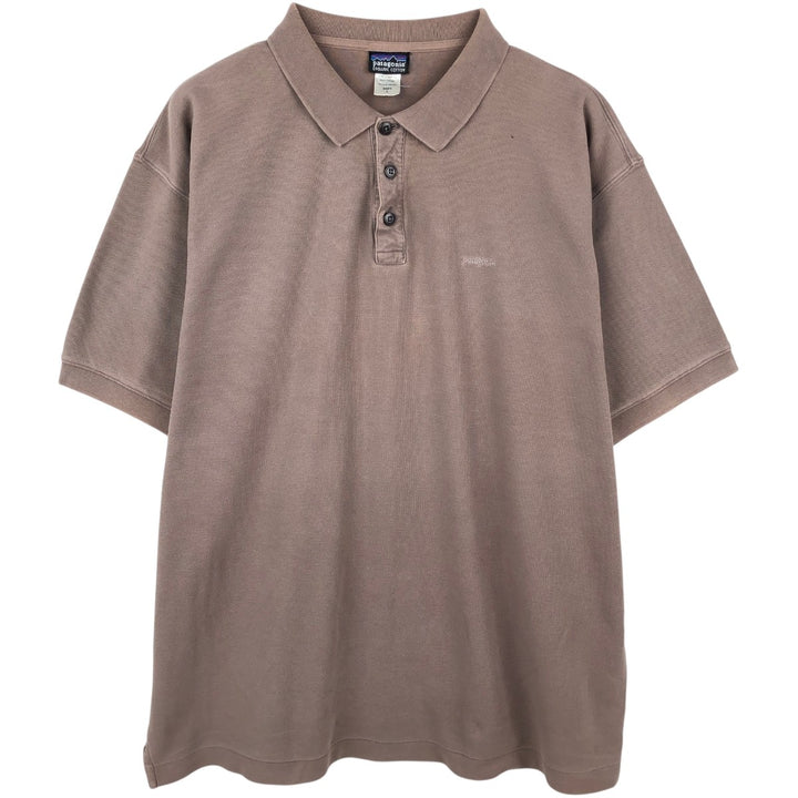 Patagonia ORGANIC COTTON Organic Cotton Short Sleeve Polo Shirt Men's L size cotton beige type brown Vintage Second Hand