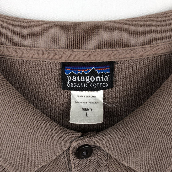 Patagonia ORGANIC COTTON Organic Cotton Short Sleeve Polo Shirt Men's L size cotton beige type brown Vintage Second Hand