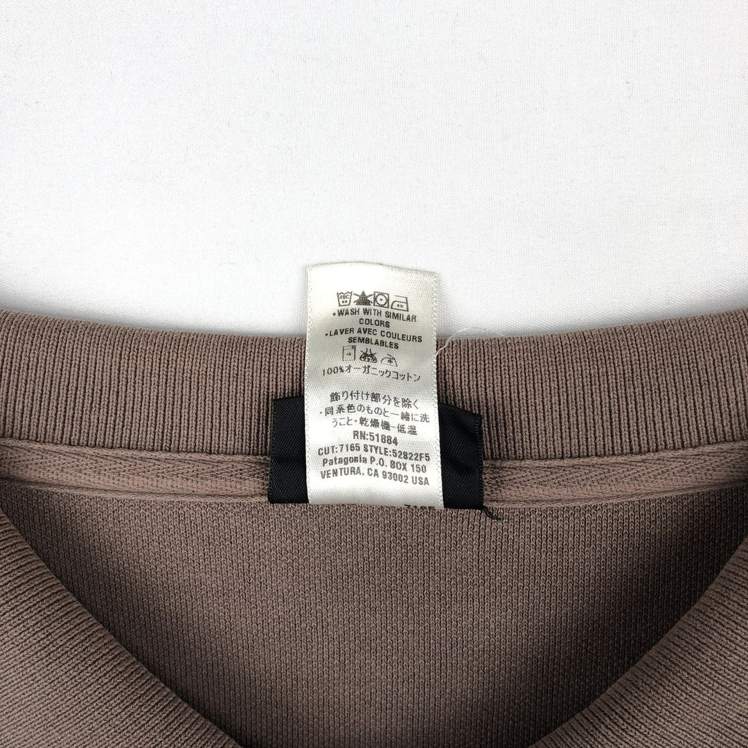 Patagonia ORGANIC COTTON Organic Cotton Short Sleeve Polo Shirt Men's L size cotton beige type brown Vintage Second Hand