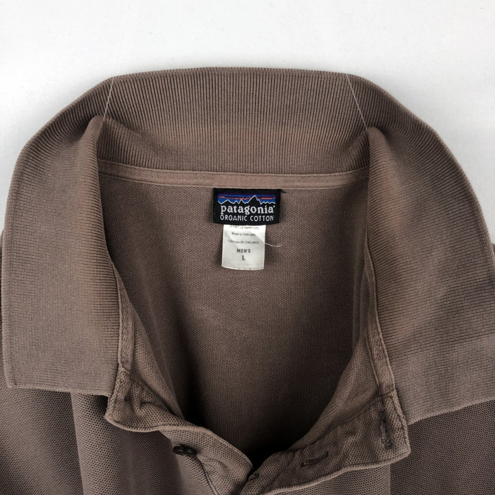 Patagonia ORGANIC COTTON Organic Cotton Short Sleeve Polo Shirt Men's L size cotton beige type brown Vintage Second Hand