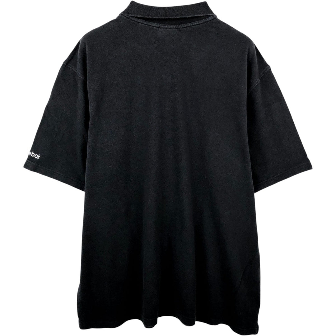 Reebok NFL Las Vegas Raiders Short-Sleeve Polo Shirt, Men's Size XL (approx.) cotton black type Vintage Second Hand