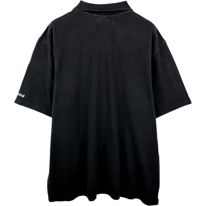 Reebok NFL Las Vegas Raiders Short-Sleeve Polo Shirt, Men's Size XL (approx.) cotton black type Vintage Second Hand