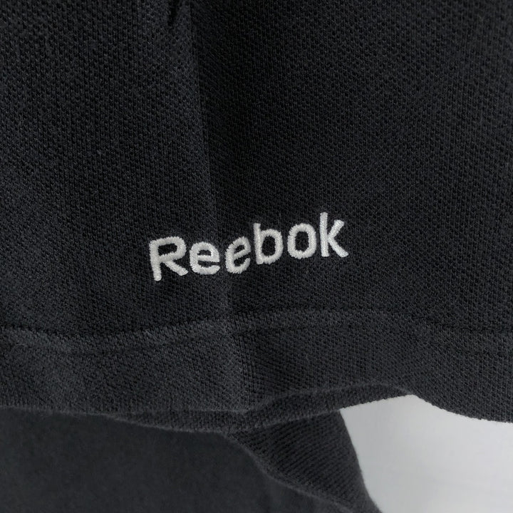 Reebok NFL Las Vegas Raiders Short-Sleeve Polo Shirt, Men's Size XL (approx.) cotton black type Vintage Second Hand