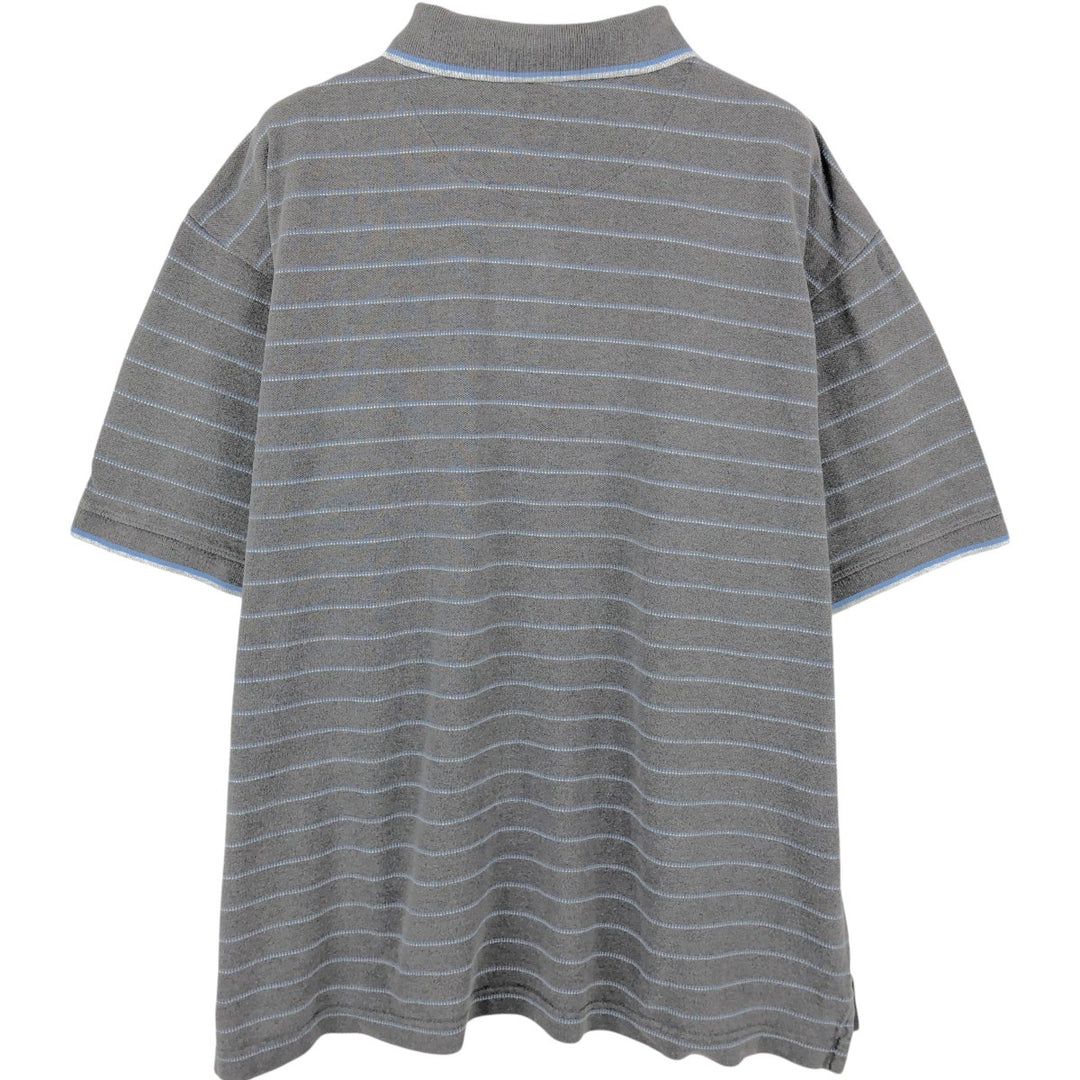 90'S GAP Old Gap Multi-stripe Short-Sleeve Striped Polo Shirt Men's XL (approx.) Vintage cotton gray type Vintage Second Hand