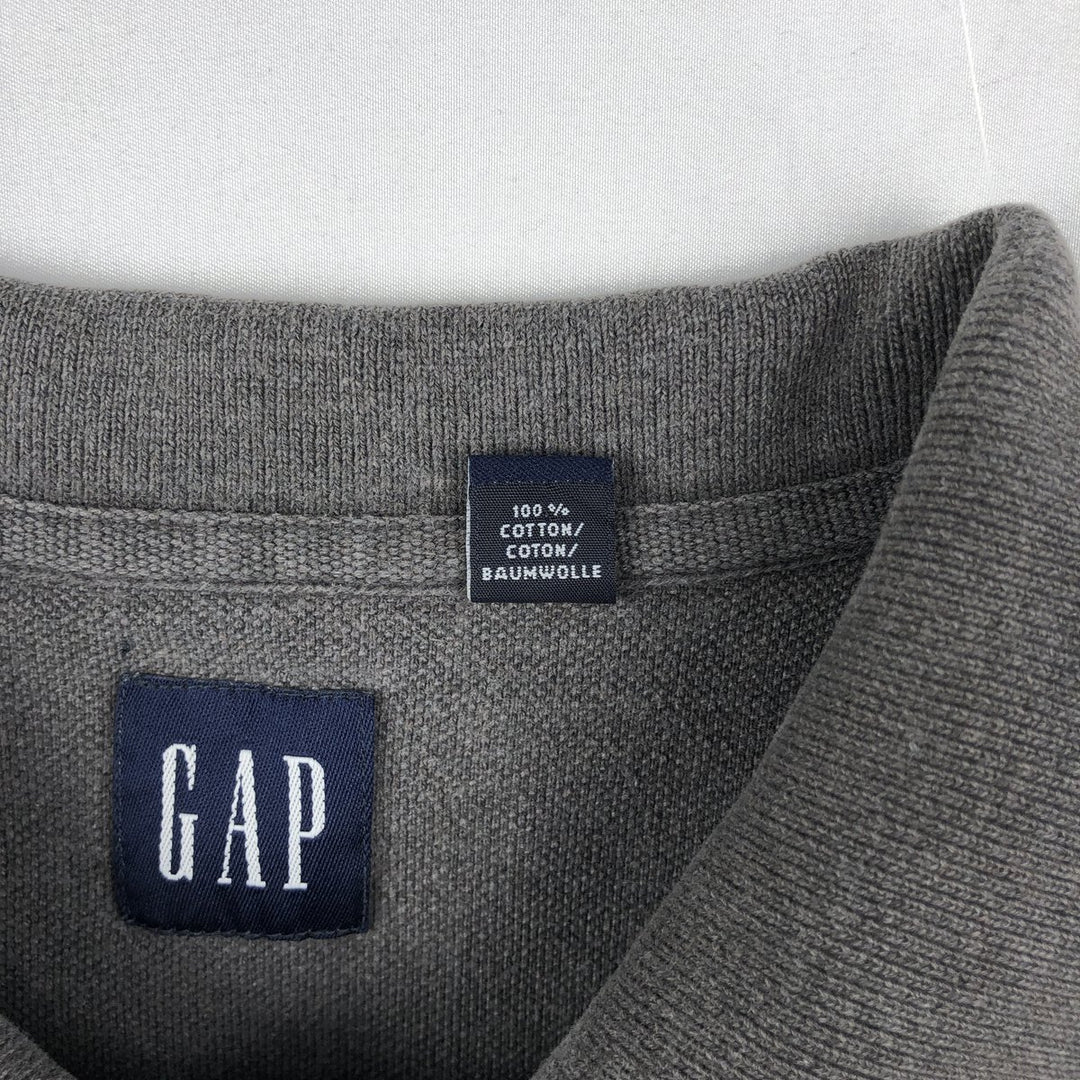 90'S GAP Old Gap Multi-stripe Short-Sleeve Striped Polo Shirt Men's XL (approx.) Vintage cotton gray type Vintage Second Hand