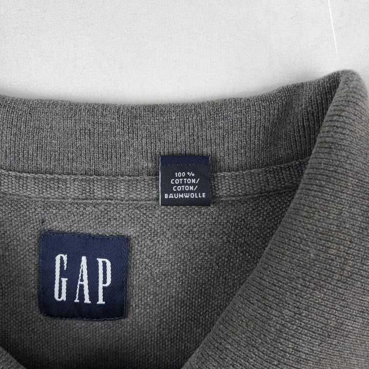 90'S GAP Old Gap Multi-stripe Short-Sleeve Striped Polo Shirt Men's XL (approx.) Vintage cotton gray type Vintage Second Hand