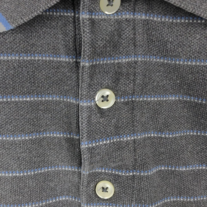 90'S GAP Old Gap Multi-stripe Short-Sleeve Striped Polo Shirt Men's XL (approx.) Vintage cotton gray type Vintage Second Hand