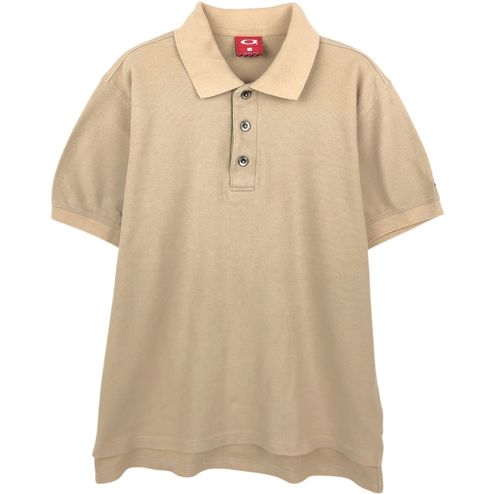 90'S Oakley short-sleeved polo shirt, men's size M equivalent, vintage. cotton Beige type Vintage Second Hand