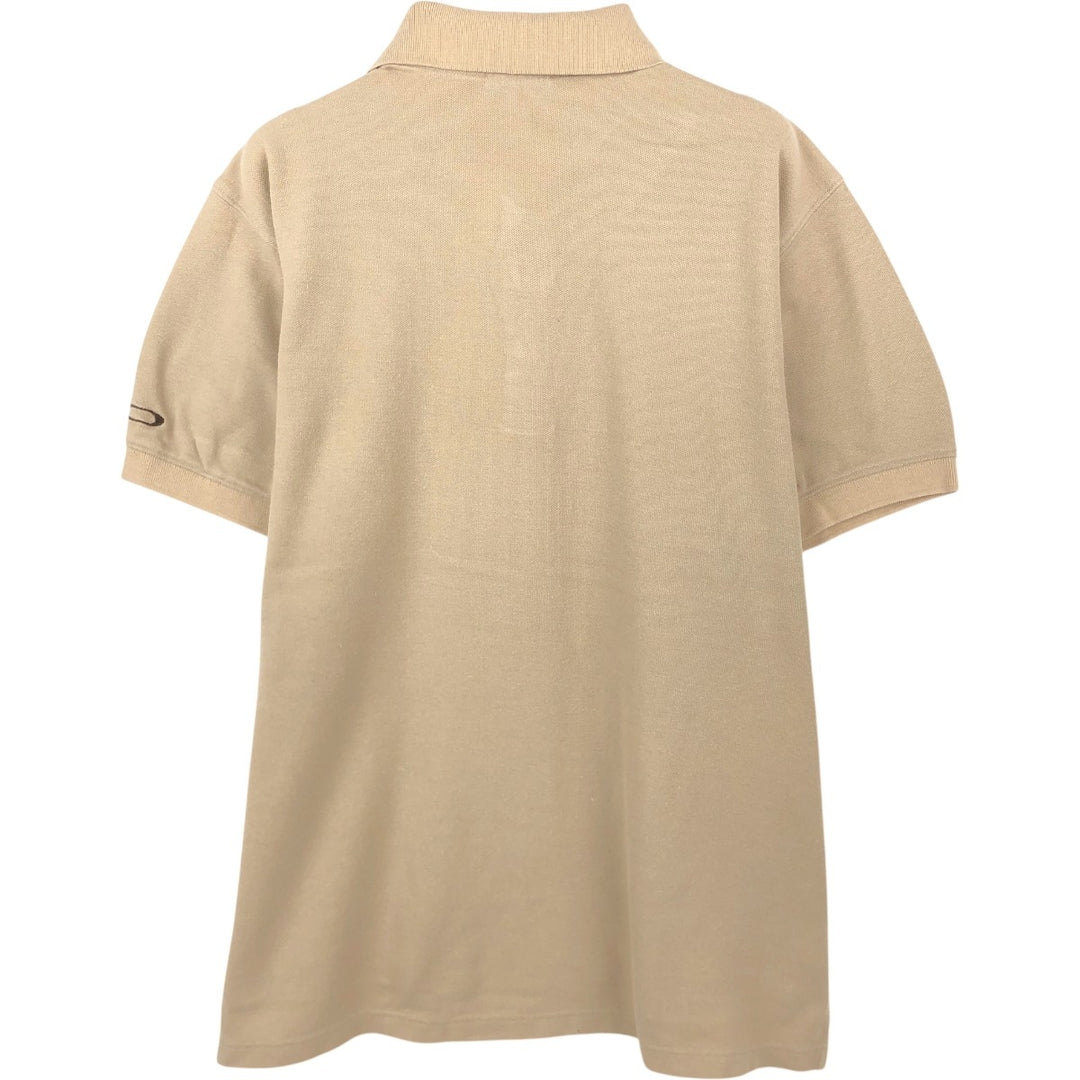 90'S Oakley short-sleeved polo shirt, men's size M equivalent, vintage. cotton Beige type Vintage Second Hand