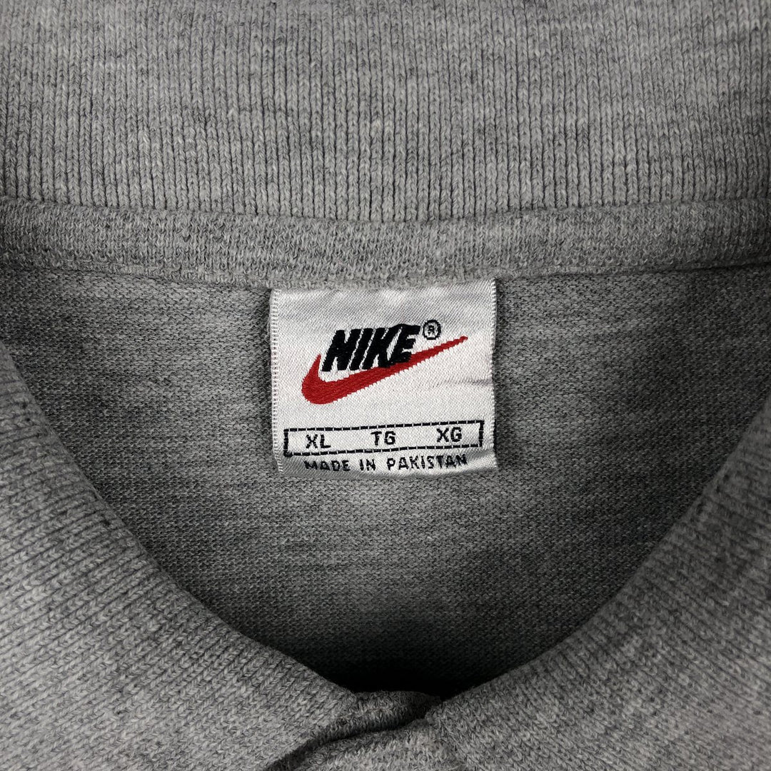 90s-era Nike short-sleeved polo shirt, men's size XL equivalent, vintage. cotton gray type Vintage Second Hand