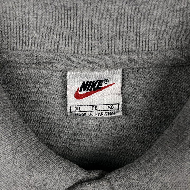 90s-era Nike short-sleeved polo shirt, men's size XL equivalent, vintage. cotton gray type Vintage Second Hand