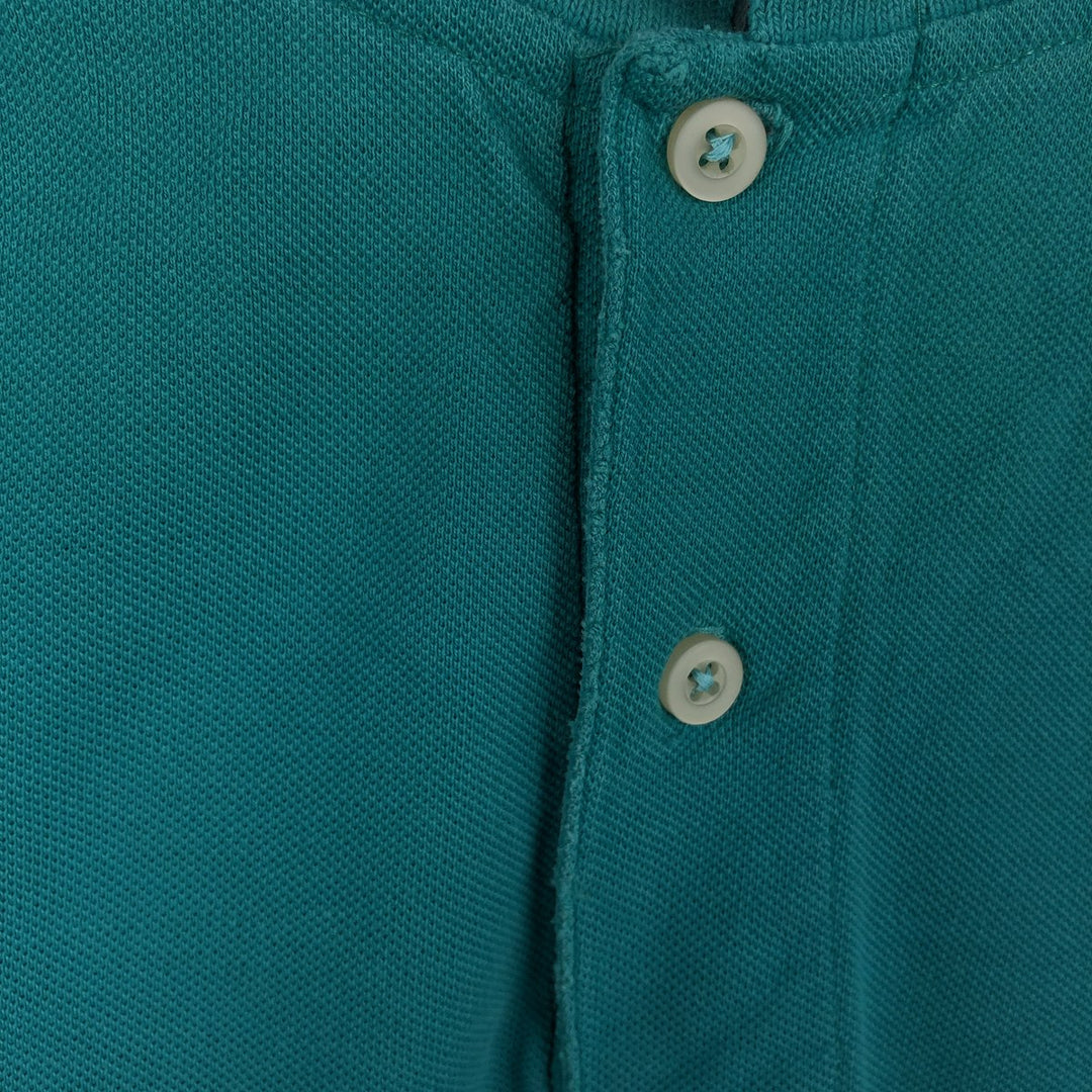 90'S Nike Silver Tag Short-Sleeve Polo Shirt, Made in USA, Men's XL (approx.), Vintage cotton turquoise blue Vintage Second Hand