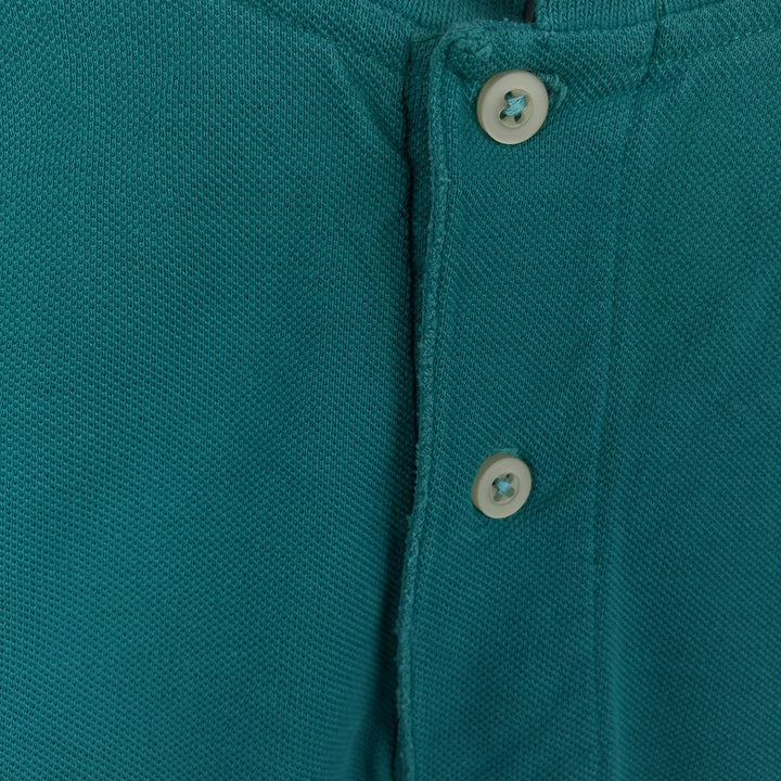 90'S Nike Silver Tag Short-Sleeve Polo Shirt, Made in USA, Men's XL (approx.), Vintage cotton turquoise blue Vintage Second Hand