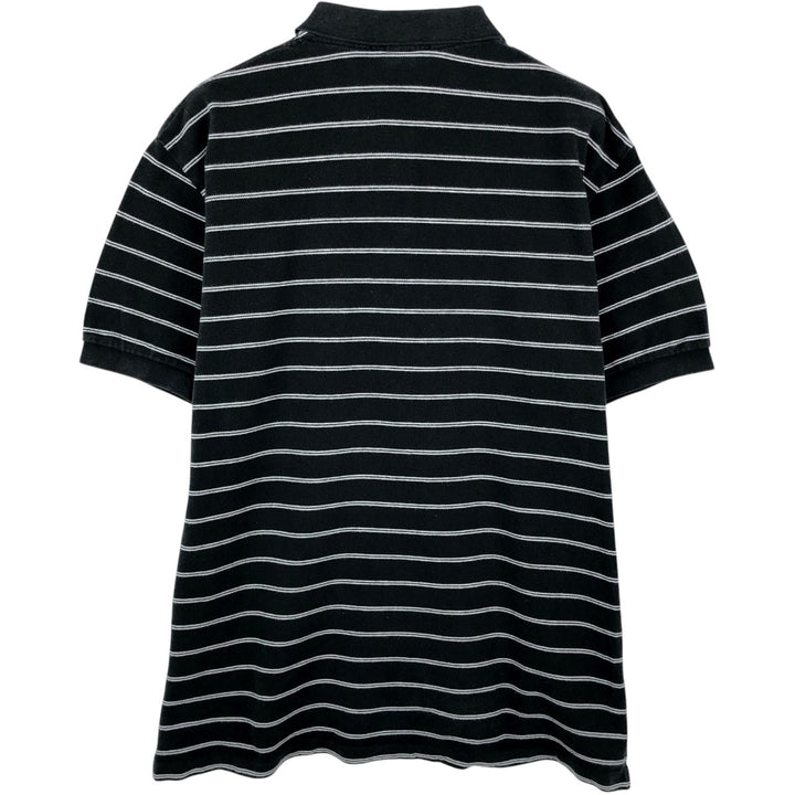 Ralph Lauren POLO by Ralph Lauren short sleeve striped polo shirt, men's XL size cotton black type Vintage Second Hand