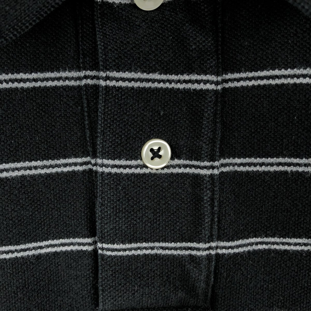 Ralph Lauren POLO by Ralph Lauren short sleeve striped polo shirt, men's XL size cotton black type Vintage Second Hand