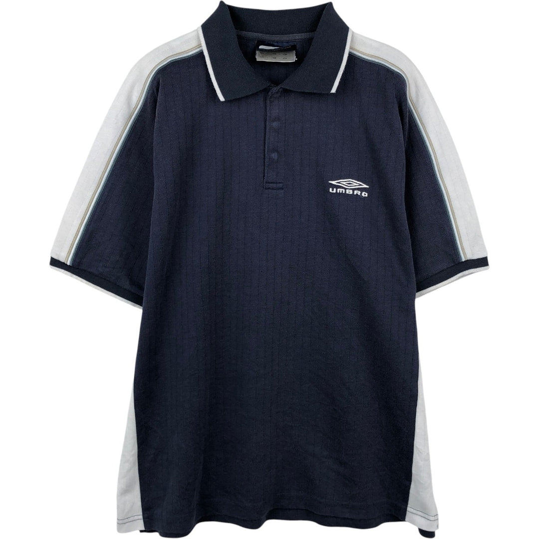 90s-00'S Umbro Short Sleeve Polo Shirt, Men's Size L, Vintage unclear black type Vintage Second Hand