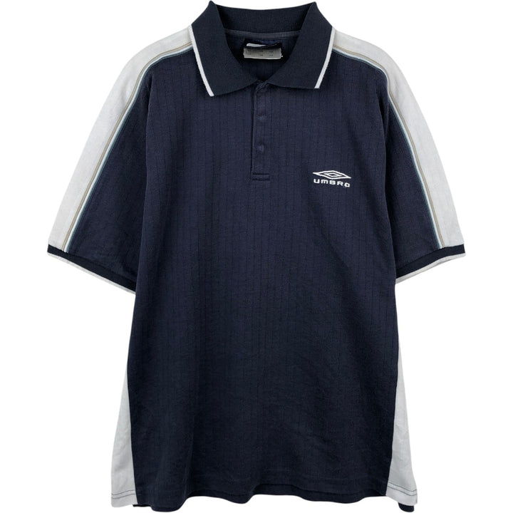 90s-00'S Umbro Short Sleeve Polo Shirt, Men's Size L, Vintage unclear black type Vintage Second Hand