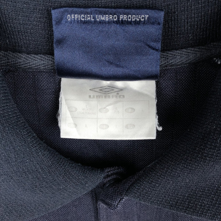 90s-00'S Umbro Short Sleeve Polo Shirt, Men's Size L, Vintage unclear black type Vintage Second Hand