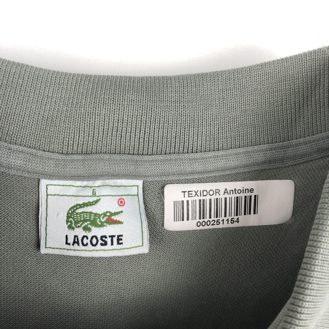 Lacoste LACOSTE Short Sleeve Polo Shirt Size 6 Men's XL cotton gray type Vintage Second Hand