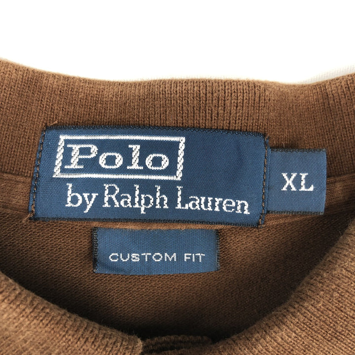 Ralph Lauren POLO by Ralph Lauren CUSTOM FIT short sleeve polo shirt, men's XL size unclear brown type Vintage Second Hand