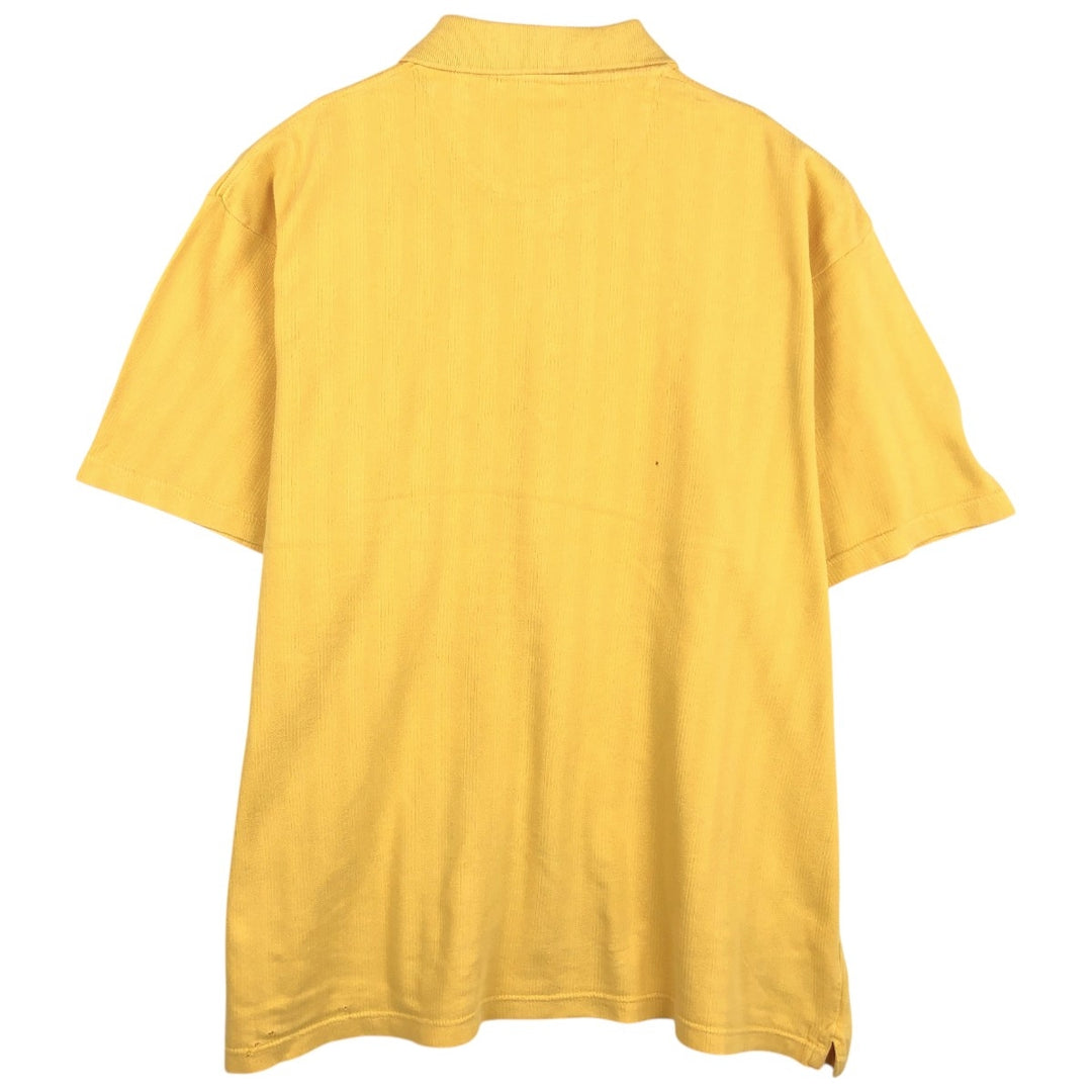 Ralph Lauren CHAPS Short-Sleeve Striped Polo Shirt, Men's Size XXL (approx.) cotton yellow type Vintage Second Hand