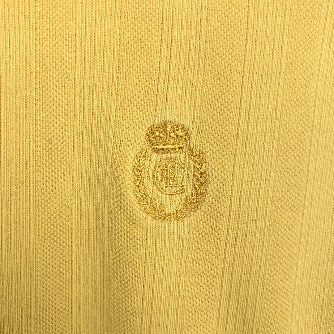 Ralph Lauren CHAPS Short-Sleeve Striped Polo Shirt, Men's Size XXL (approx.) cotton yellow type Vintage Second Hand