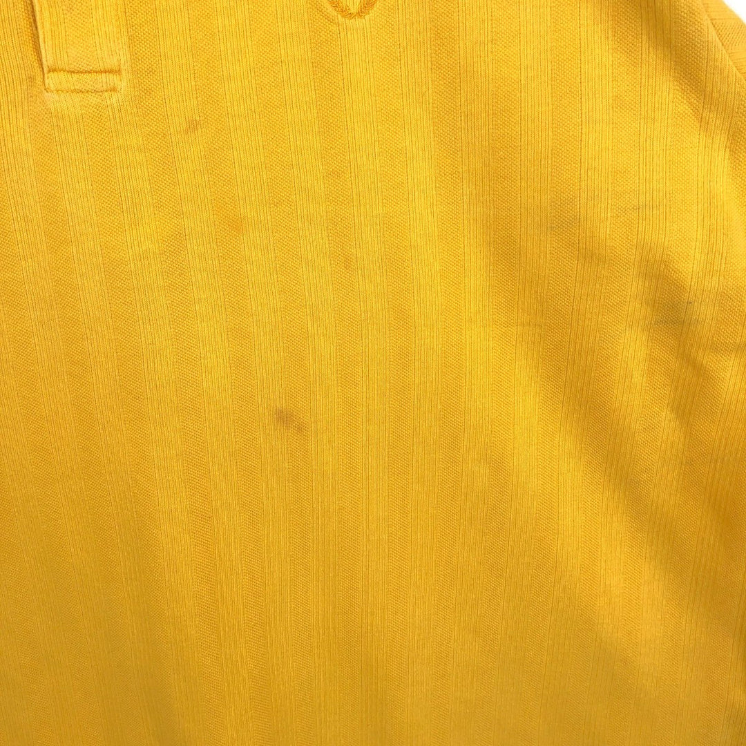 Ralph Lauren CHAPS Short-Sleeve Striped Polo Shirt, Men's Size XXL (approx.) cotton yellow type Vintage Second Hand