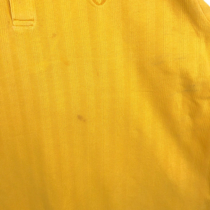 Ralph Lauren CHAPS Short-Sleeve Striped Polo Shirt, Men's Size XXL (approx.) cotton yellow type Vintage Second Hand