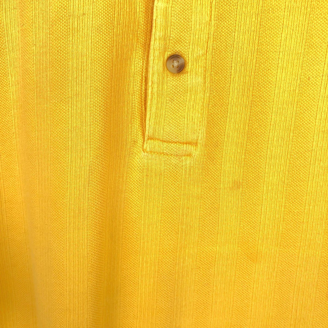 Ralph Lauren CHAPS Short-Sleeve Striped Polo Shirt, Men's Size XXL (approx.) cotton yellow type Vintage Second Hand