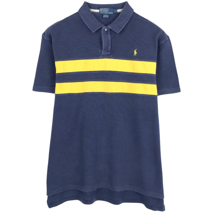 Ralph Lauren POLO by Ralph Lauren short sleeve polo shirt, men's size L cotton navy blue type Vintage Second Hand