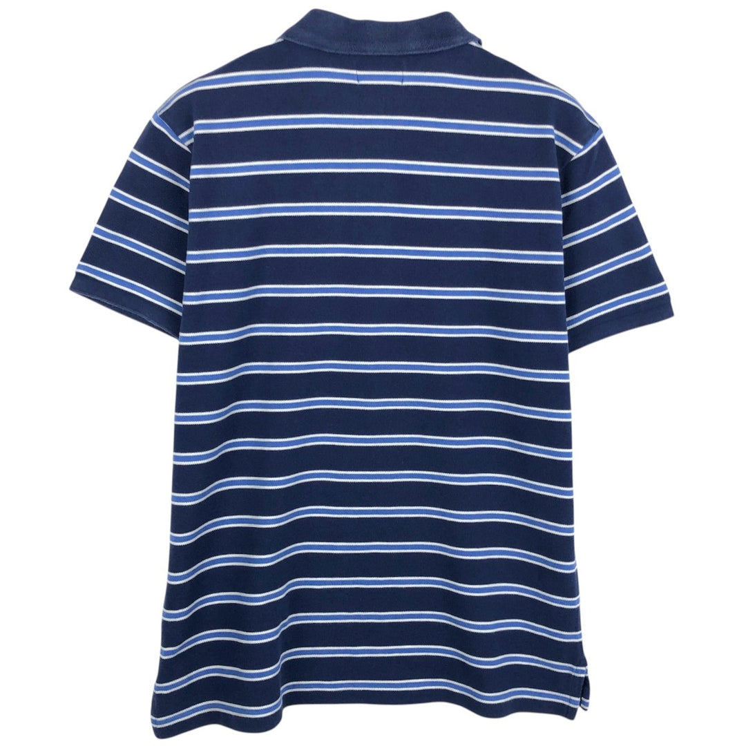 2000'S Ralph Lauren POLO JEANS COMPANY Multi-stripe Short-Sleeve Polo Shirt, Men's Size XL (approx.) cotton navy blue type Vintage Second Hand