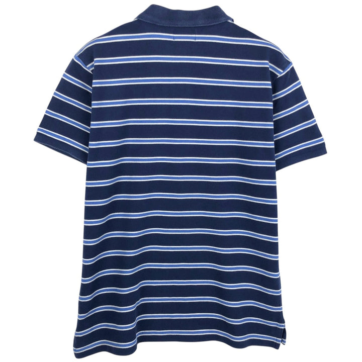 2000'S Ralph Lauren POLO JEANS COMPANY Multi-stripe Short-Sleeve Polo Shirt, Men's Size XL (approx.) cotton navy blue type Vintage Second Hand