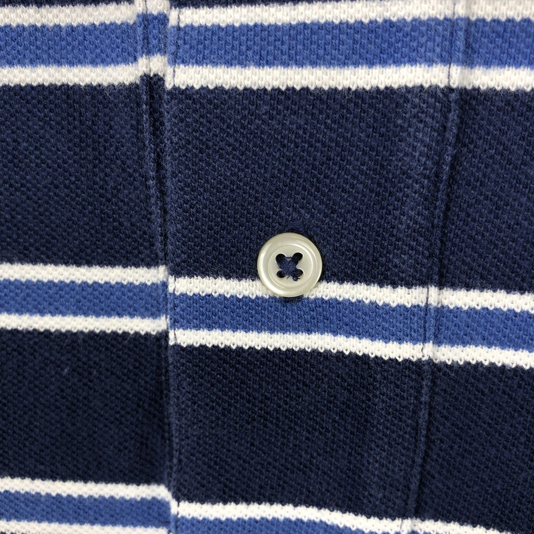 2000'S Ralph Lauren POLO JEANS COMPANY Multi-stripe Short-Sleeve Polo Shirt, Men's Size XL (approx.) cotton navy blue type Vintage Second Hand