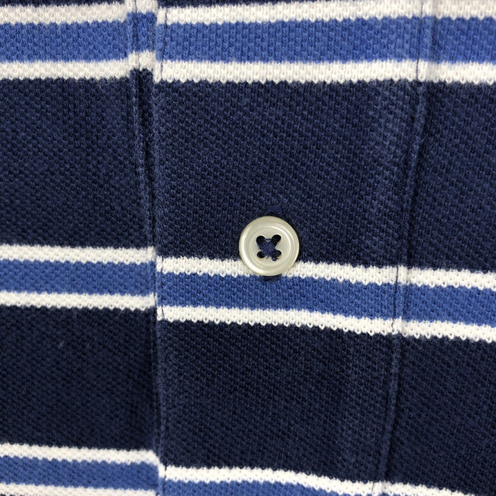2000'S Ralph Lauren POLO JEANS COMPANY Multi-stripe Short-Sleeve Polo Shirt, Men's Size XL (approx.) cotton navy blue type Vintage Second Hand