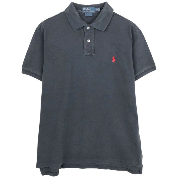 Ralph Lauren POLO by Ralph Lauren CUSTOM FIT short sleeve polo shirt, men's size L cotton black type Vintage Second Hand