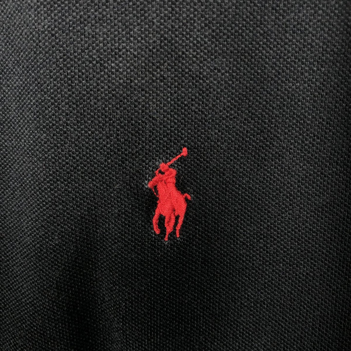 Ralph Lauren POLO by Ralph Lauren CUSTOM FIT short sleeve polo shirt, men's size L cotton black type Vintage Second Hand