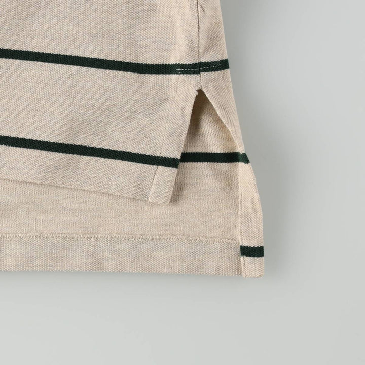 Ralph Lauren POLO by Ralph Lauren short sleeve striped polo shirt, men's size L cotton Beige type Vintage Second Hand
