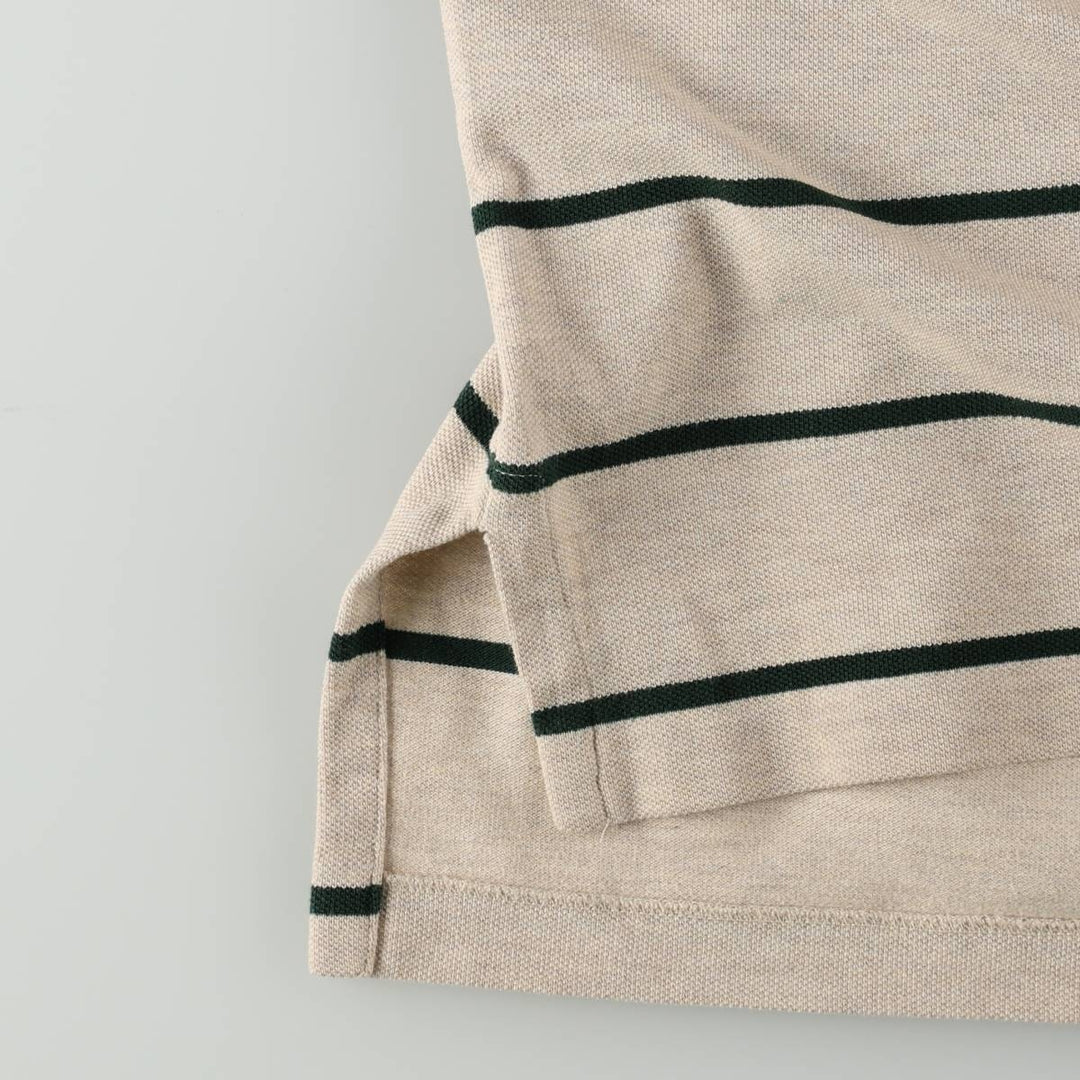 Ralph Lauren POLO by Ralph Lauren short sleeve striped polo shirt, men's size L cotton Beige type Vintage Second Hand