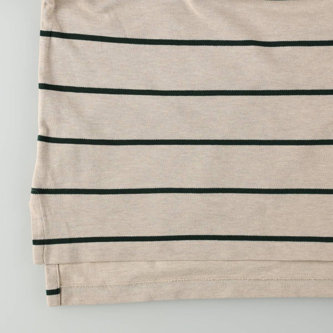 Ralph Lauren POLO by Ralph Lauren short sleeve striped polo shirt, men's size L cotton Beige type Vintage Second Hand